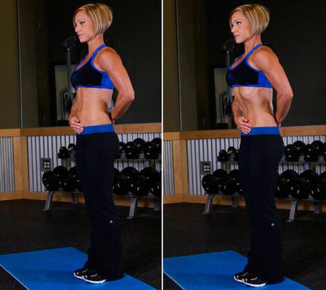 Fat vacuum exercise in the stomach